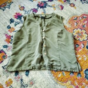 Tommy Bahama 100% Silk Green Vest Size L